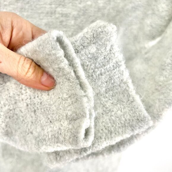 Lord & Taylor Alpaca Wool Heather Gray Cream Textural Knit Mockneck Sweater Sz M - Picture 5 of 13